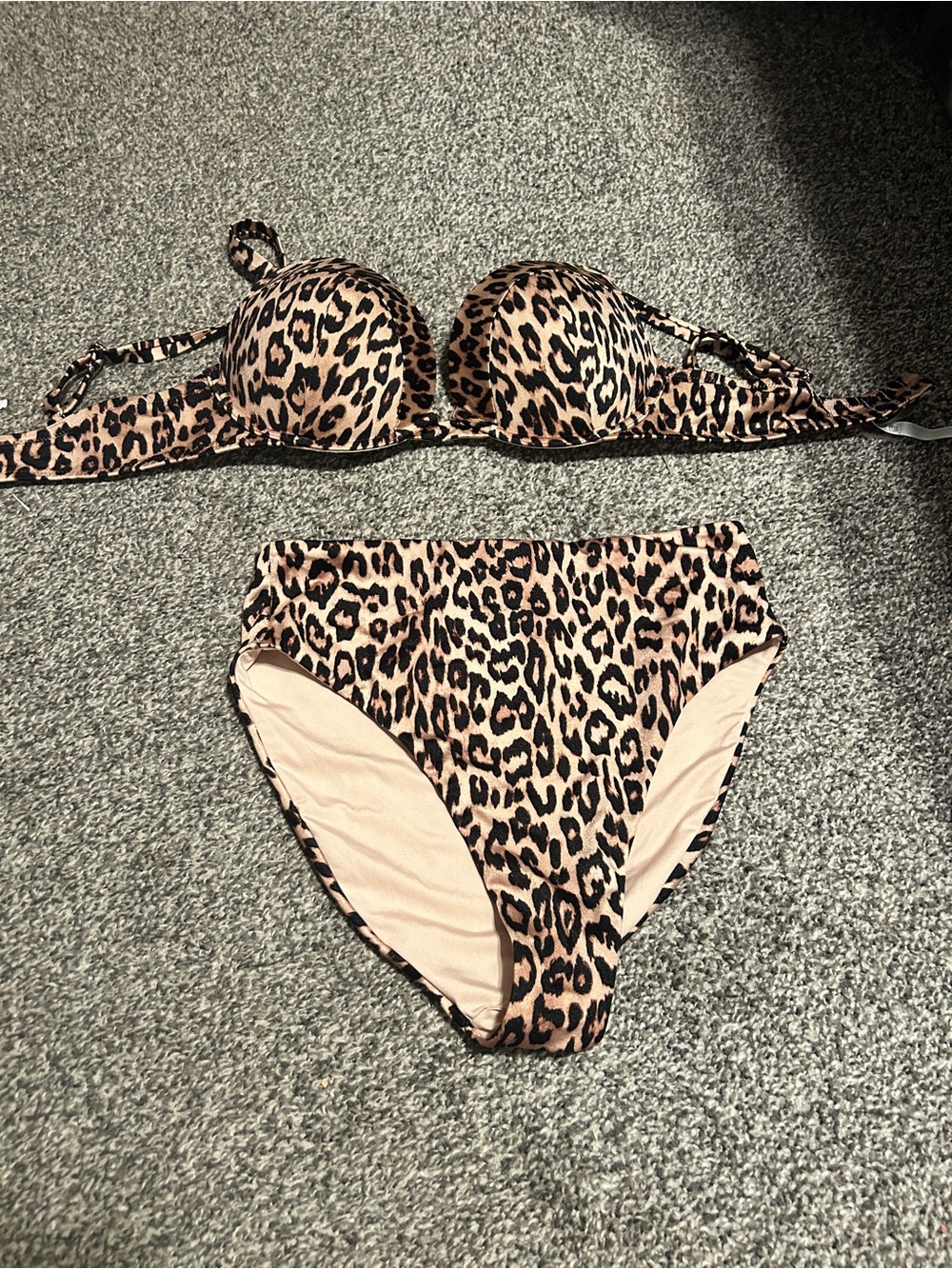 Victoria's Secret Leopard Print Bikini — Black and Tan